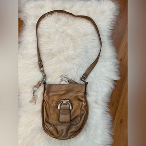 B Makowsky Leather Bag Bronze